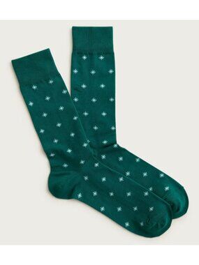 NWT J Crew Mens North Star Cotton Blend Socks Emerald Cypress Green One Size